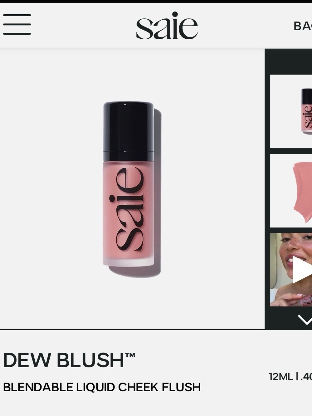 Saie Dew Blush Liquid— Peachy